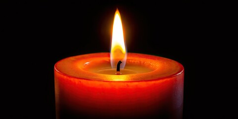 Burning Candle Closeup - High Depth of Field Macro