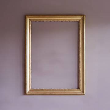 empty frame on light purple wall blank element room for photo or text copy space