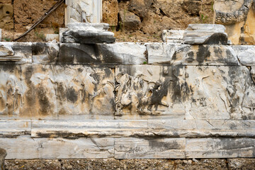 The Ancient City of Side. Port. Peninsula. Turkey. Manavgat. Antalya. The largest amphitheater in Turkey. The main street of the ancient city. Mediterranean Sea. 