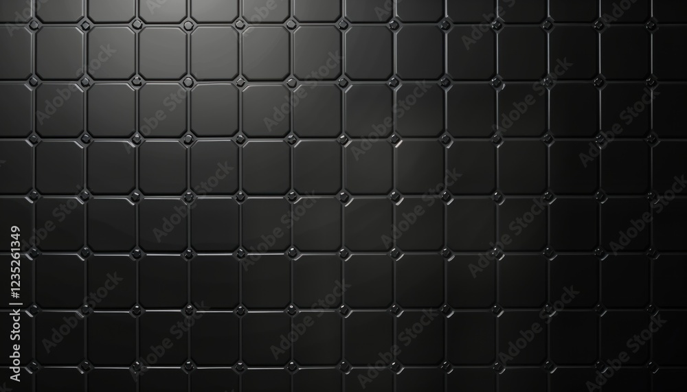 Leinwandbilder abstract geometric pattern. black square tiles with embossed details. modern style design. suitable 