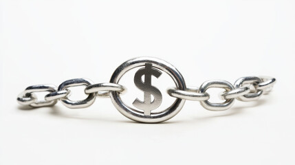 Obraz premium silver chain with dollar sign pendant symbolizes wealth and finance
