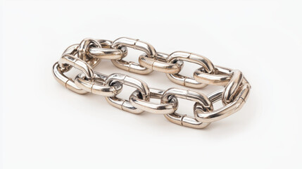 Obraz premium shiny metal chain with interlocking links, showcasing strength and durability