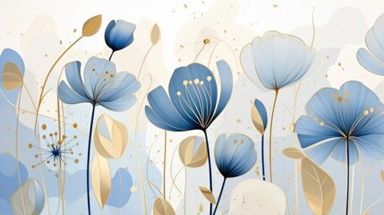Hand drawn watercolor flowers