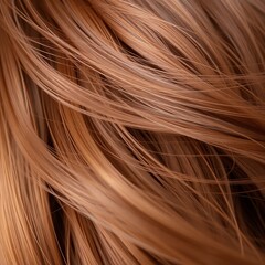 Naklejka premium Macro of Light Red Brown Brunette Hair Close Up