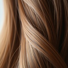 Naklejka premium Macro of Medium Brown Brunette Hair Close Up