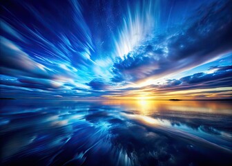 Dark Blue Abstract Landscape, White Noise Texture, AI Art