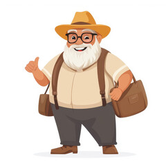 Explore ancient history with this highquality illustration of an archeologist amidst clean, vivid surroundings.