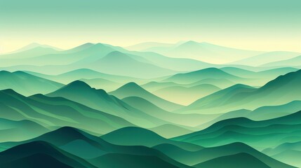 Obraz premium Vivid landscape features lush green mountains and abstract nature, creating a serene and refreshing backdrop.