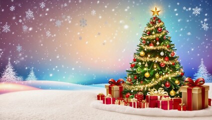 christmas tree and gifts