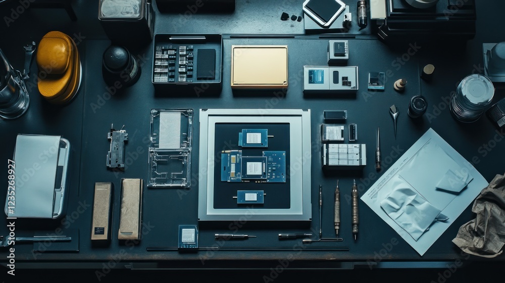 Poster Advanced Computer Chip Manufacturing Workspace Components