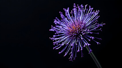 Bouquet of Mimosas with purple flower accents on a dark background