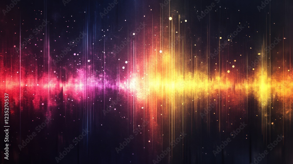 Poster abstract colorful light streaks and glowing particles background