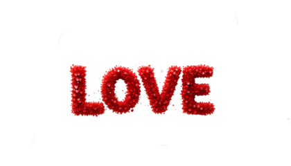 Romantic Red Rose Petals Love Word Art Design  Beautiful Floral Valentine Graphic  Perfect for Cards Posters and Invitations High Resolution Image    