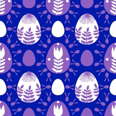 Easter seamless pattern with eggs for wallpaper and fabrics and textiles