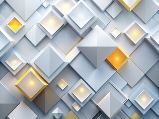 Elegant Abstract Geometric White Gray Background - AI Photo