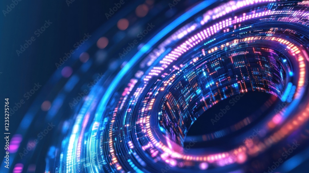 Aufkleber Abstract Digital Data Flowing Circularly