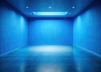 Empty Space Blue Wall, Minimalist Abstract Photography, Conceptual Art