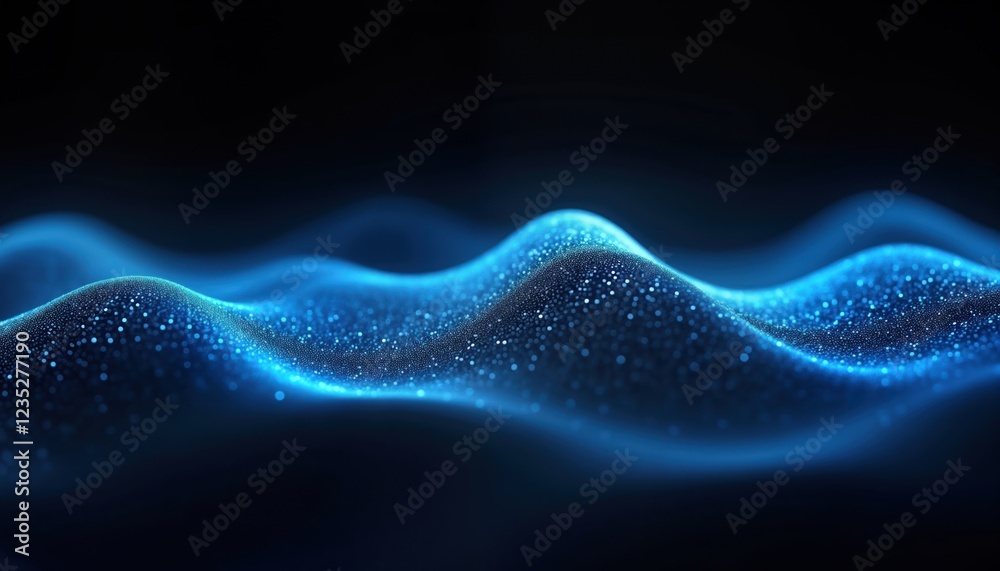 Fototapete abstract futuristic design. smooth flowing lines. glowing blue edges on dark background. modern tech