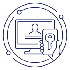 Fototapeta premium two factor authentication line icon illustration