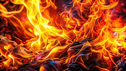 Fototapeta premium Fiery Abstract Flame Art, Intense Fire Photography, Burning Beauty