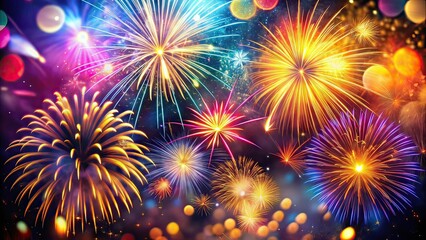 Naklejka premium Fireworks Celebration Abstract Backgrounds for Party Design