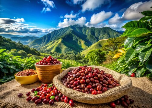 Dominican Republic Constanza: Lush Mountain Scenery & Coffee Plantation Product Photography