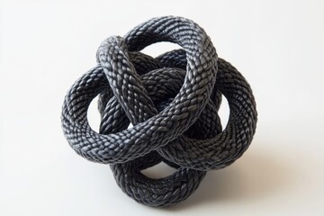 Obraz premium Intricate Black Rope Knot Sculpture Art
