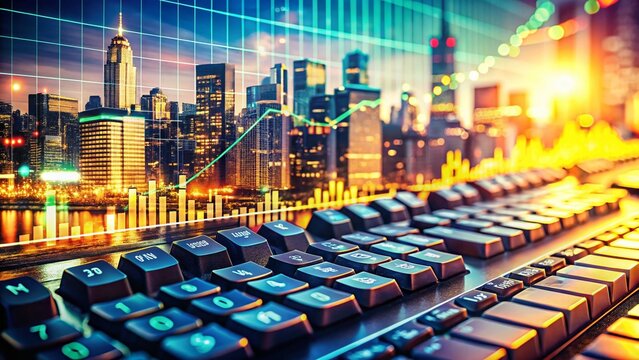 Double Exposure: SIC Code on Keyboard - Business & Finance Stock Photo