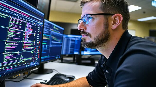 A cybersecurity specialist fine-tuning advanced anomaly detection systems.