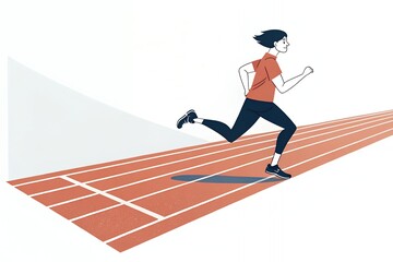 Woman Running Track Race Sports Competition Athlete Fitness Success Goal Speed Energy Exercise