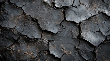 Cracked Black Textured Abstract Background