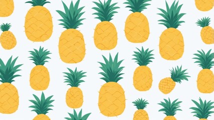 Fototapeta premium A delightful pattern of pineapples, vibrant and juicy, perfect for a summery vibe.