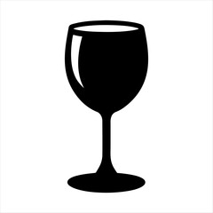 Wine glass silhouette vector art white background