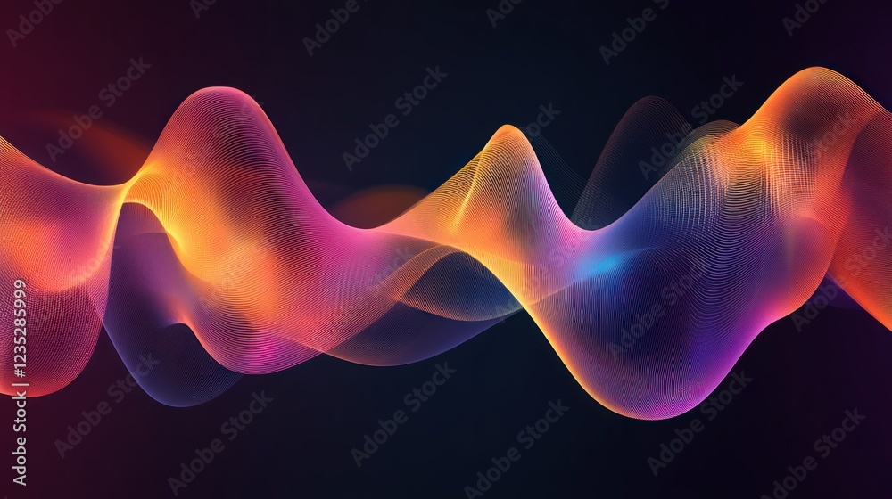 Poster Abstract Colorful Waveform Design Background