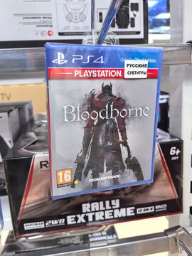 Unique video game display highlighting Bloodborne for PS4 in a store