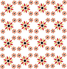 seamless pattern with red flowers