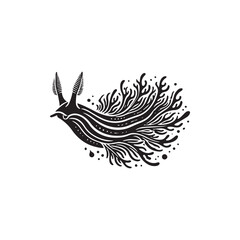 Fototapeta premium Black Color Nudibranch silhouette design Vector Illustration, Solid White Background (19).eps