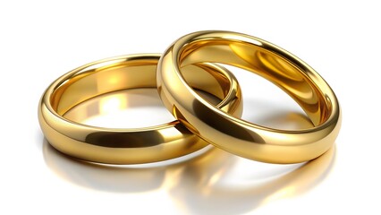 Two Gold Wedding Rings Intertwined