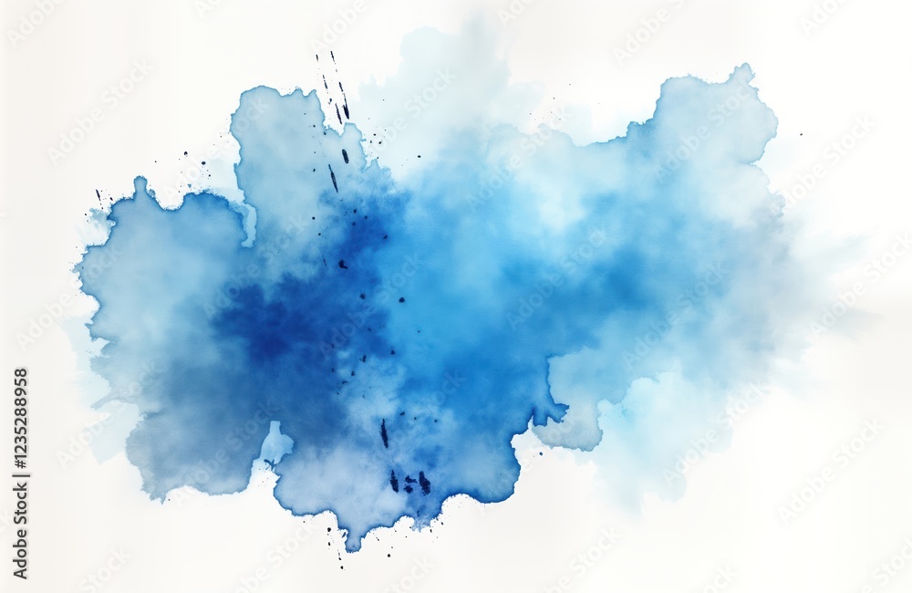Aufkleber abstract light blue watercolor painting with splashes, streaks. dynamic art piece for creative backg