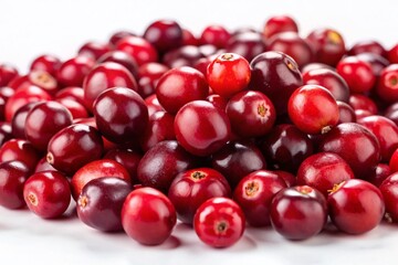 Fresh Cranberries Isolated on White Background - Vibrant Red Berries