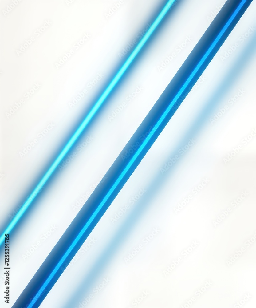 Leinwandbilder abstract design with diagonal blue neon stripes on white background. dynamic glowing lines create fu