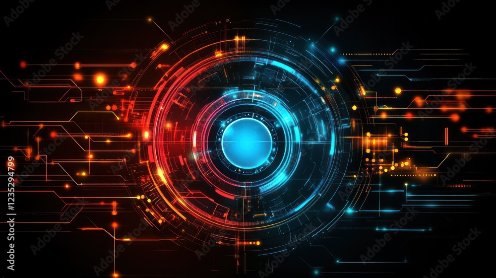 Poster abstract futuristic technology circuitry design