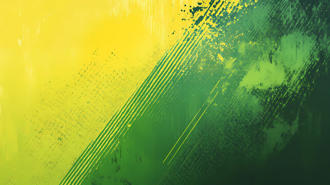 Abstract sports background with green and yellow gradient brushstrokes and halftone effect. dynamic grunge background. scratch and texture elements for design. Dynamic Brushstrokes. Illustration