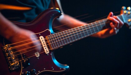 Obraz premium Close-up electric guitar performance