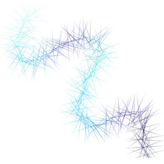 Gradient blue and purple scribble abstract line for design web banner templates transparent background 