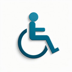 illustration of blue icon or logo for disabled people on white background