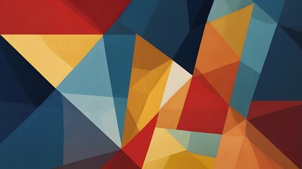 A digital illustration of overlapping geometric shapes in bright red, blue, and yellow, with soft shadows and transparency effects, in a modern graphic design style