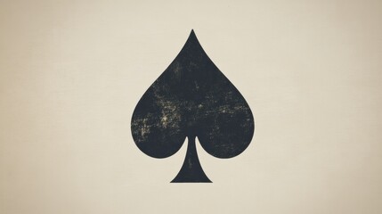 Stylized spade symbol on a textured background represents luck and gaming themes. Generative AI