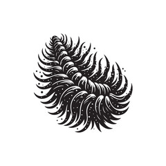 Black Color Sea Cucumber silhouette design Vector Illustration, Solid White Background (9).eps
