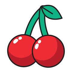 Cherries fruit icon